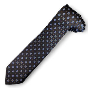 Brooks Brothers Makers Brown Geometric Silk Tie 60" Woven in Italy‎ Made in USA